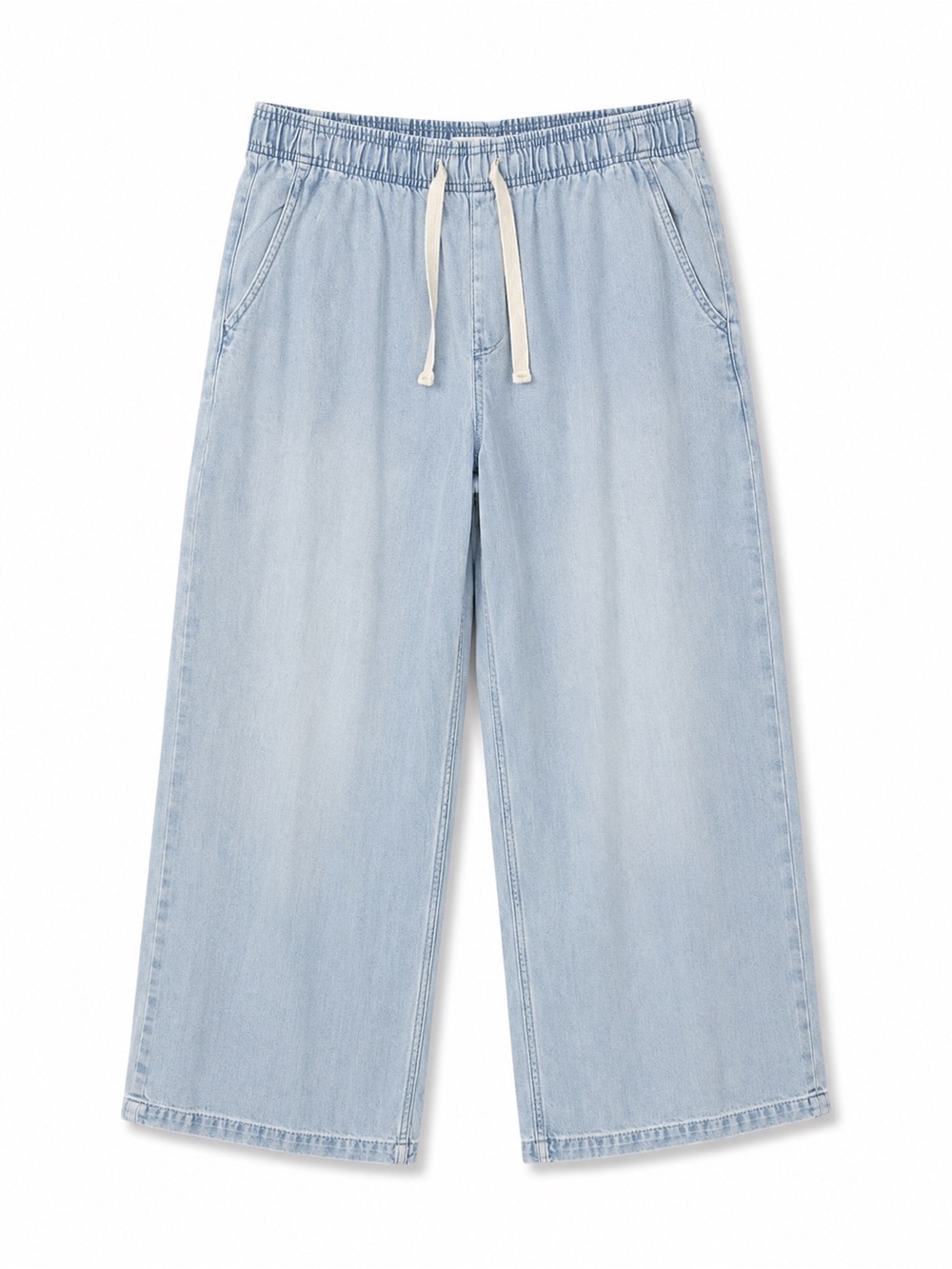 Gap Light Blue High Rise Wide Leg Drawstring Jeans Size Large NWT - Picture 2 of 4